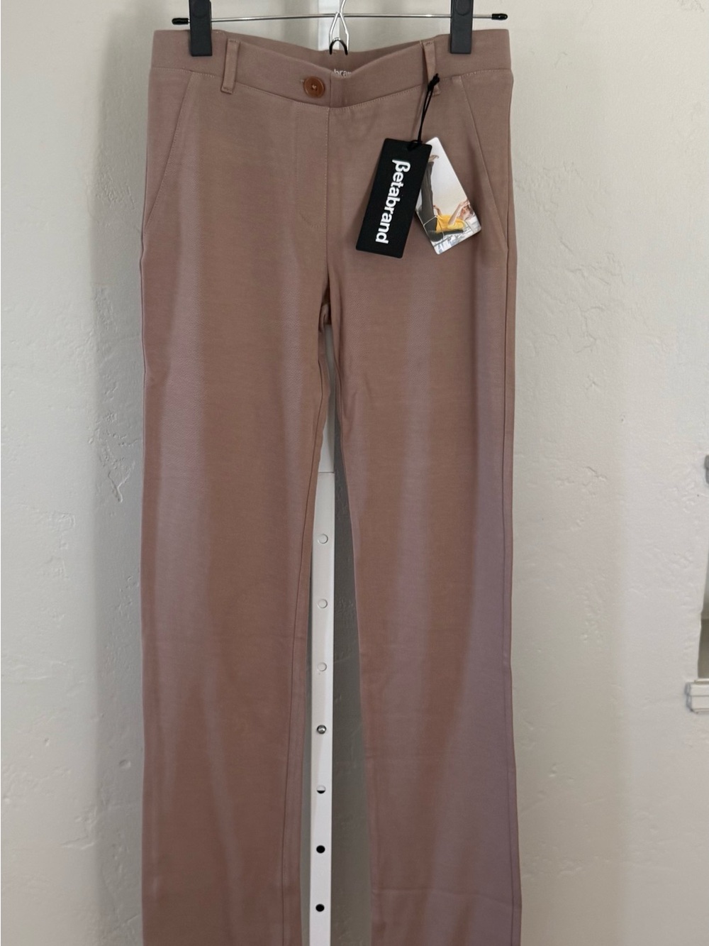 Betabrand Women's Straight Leg Ponte Pants - taupe